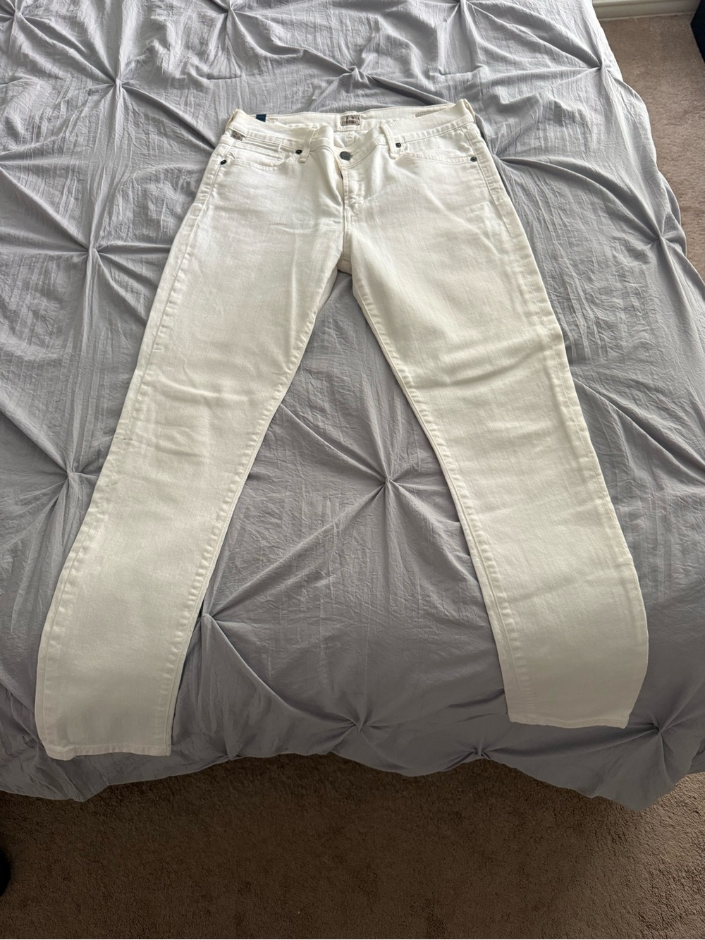 White Straight-Leg Jeans